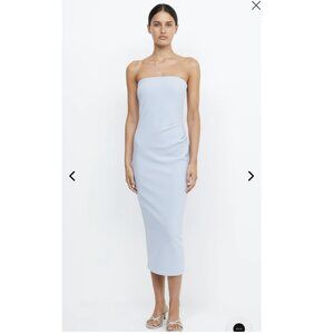 Bec + Bridge Baby Blue Be Mine Strapless Midi Dress